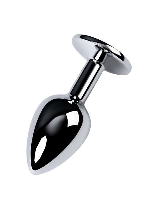 Серебристая конусовидная анальная пробка с фиолетовым кристаллом - 7 см. - ToyFa - купить с доставкой в Нижнекамске