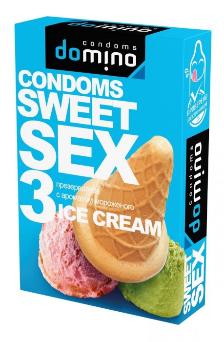 Презервативы для орального секса DOMINO Sweet Sex с ароматом мороженого - 3 шт. - Domino - купить с доставкой в Нижнекамске