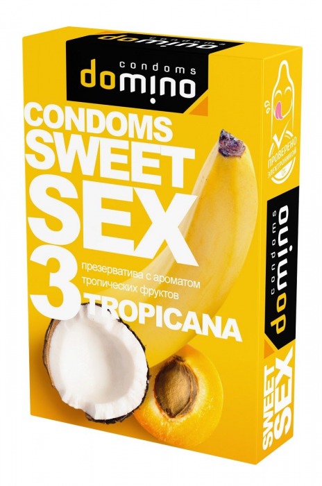 Презервативы для орального секса DOMINO Sweet Sex с ароматом тропических фруктов - 3 шт. - Domino - купить с доставкой в Нижнекамске