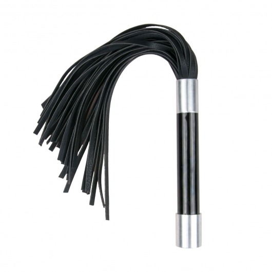 Черная плеть Easytoys Flogger With Metal Grip - 38 см. - Easy toys - купить с доставкой в Нижнекамске