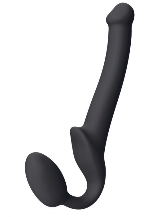 Черный безремневой страпон Silicone Bendable Strap-On S - Strap-on-me - купить с доставкой в Нижнекамске