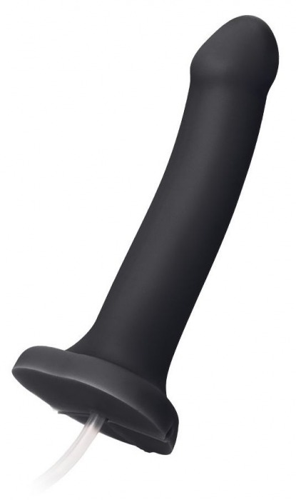 Черный фаллос с имитацией эякуляции Silicon Cum Dildo L - 19,6 см. - Strap-on-me - купить с доставкой в Нижнекамске