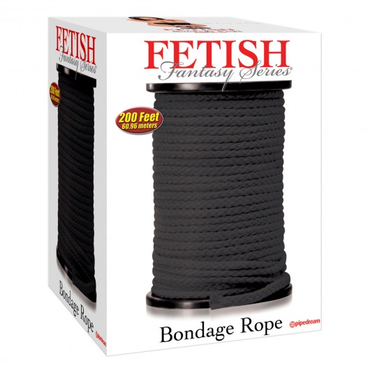 Черная веревка для связывания Bondage Rope - 60,9 м. - Pipedream - купить с доставкой в Нижнекамске