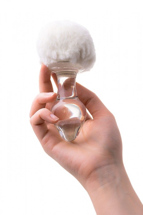 Стеклянная анальная втулка с хвостиком - 9,5 см. - Sexus - купить с доставкой в Нижнекамске