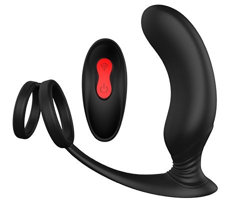Черный массажер простаты REMOTE P-PLEASER - Dream Toys - в Нижнекамске купить с доставкой