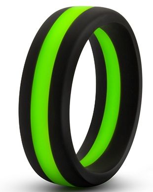 Черно-зеленое эрекционное кольцо Silicone Go Pro Cock Ring - Blush Novelties - в Нижнекамске купить с доставкой