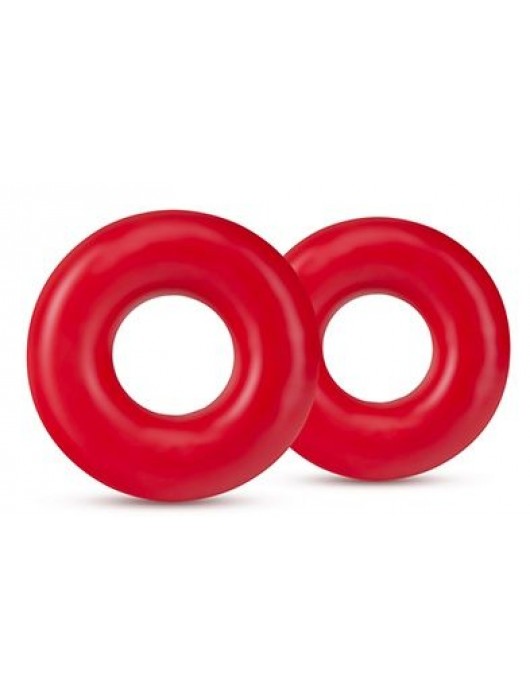 Набор из 2 красных эрекционных колец DONUT RINGS OVERSIZED - Blush Novelties - в Нижнекамске купить с доставкой