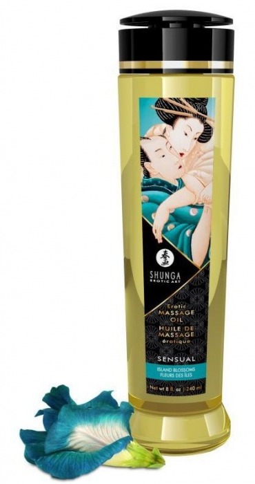 Массажное масло Sensual с цветочным ароматом - 240 мл. - Shunga - купить с доставкой в Нижнекамске