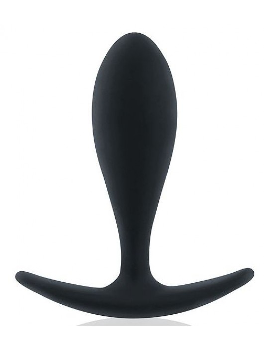 Черная силиконовая анальная пробка - 9,5 см. - Sex Expert
