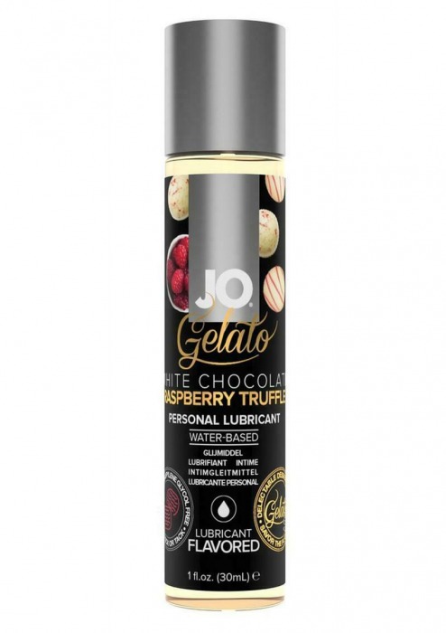 Лубрикант с ароматом трюфелей из белого шоколада и малины JO GELATO WHITE CHOCOLATE RASPBERRY TRUFFLE - 30 мл. - System JO - купить с доставкой в Нижнекамске