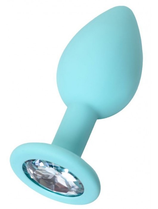 Мятная анальная пробка с прозрачным кристаллом Brilliant - 7 см. - ToyFa - купить с доставкой в Нижнекамске