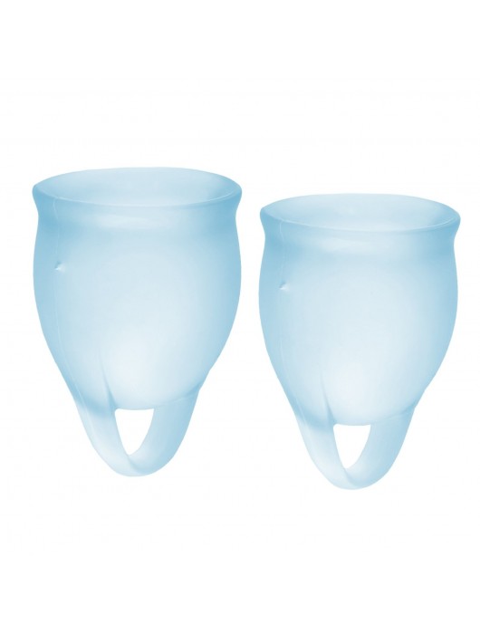 Набор голубых менструальных чаш Feel confident Menstrual Cup - Satisfyer - купить с доставкой в Нижнекамске
