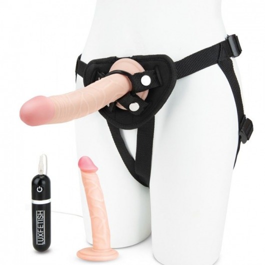 Регулируемые трусики с 2 насадками - 16 и 15 см. - Lux Fetish - купить с доставкой в Нижнекамске