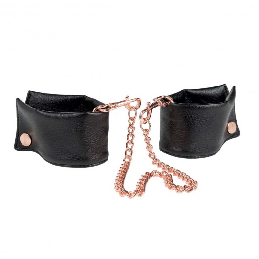 Черные мягкие наручники Entice French Cuffs с цепью - California Exotic Novelties - купить с доставкой в Нижнекамске