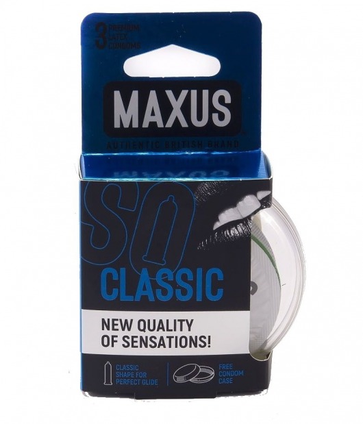 Классические презервативы в пластиковом кейсе MAXUS Classic - 3 шт. - Maxus - купить с доставкой в Нижнекамске