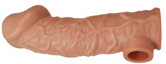 Телесная насадка на фаллос с отверстием для мошонки EXTREME SLEEVE - 17,6 см. - KOKOS - в Нижнекамске купить с доставкой