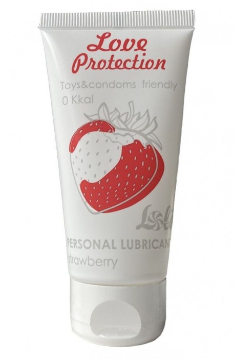 Лубрикант на водной основе с ароматом малины Love Protection Strawberry - 50 мл. - Lola Games - купить с доставкой в Нижнекамске