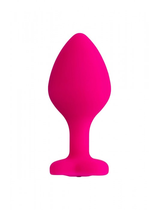 Розовая анальная втулка Diamond Heart с прозрачным кристаллом - 8 см. - ToyFa - купить с доставкой в Нижнекамске