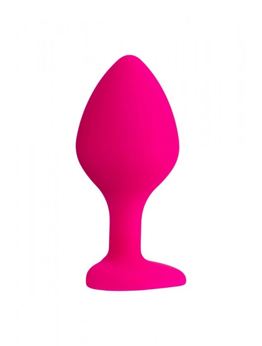 Розовая анальная втулка Diamond Heart с прозрачным кристаллом - 8 см. - ToyFa - купить с доставкой в Нижнекамске