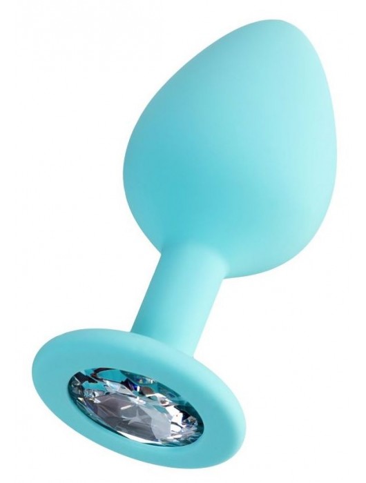 Мятная анальная втулка Brilliant с прозрачным кристаллом - 8 см. - ToyFa - купить с доставкой в Нижнекамске