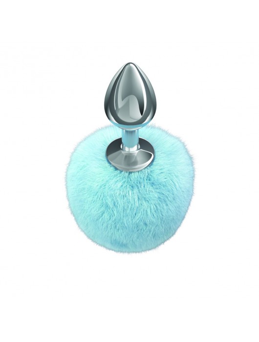Серебристая анальная пробка с голубым пушистым хвостиком Twinkle - Lola Games - купить с доставкой в Нижнекамске
