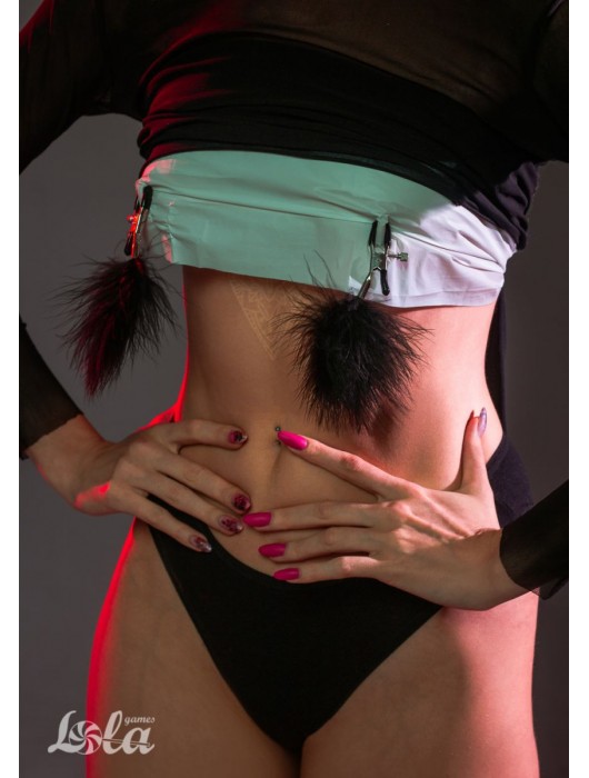 Зажимы на соски с черным пухом Euphoric - Lola Games - купить с доставкой в Нижнекамске