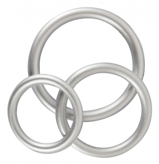 Набор из 3 эрекционных колец под металл Metallic Silicone Cock Ring Set - Orion - в Нижнекамске купить с доставкой