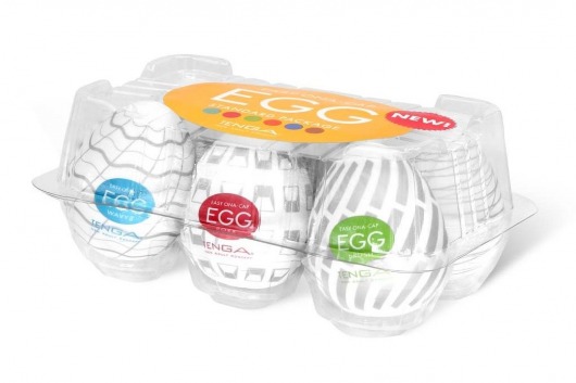 Набор из 6 мастурбаторов Tenga EGG Easy Beat с различным рельефом - Tenga - в Нижнекамске купить с доставкой