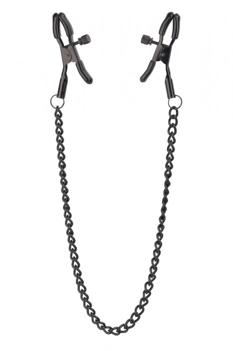 Черные зажимы на соски на цепочке BLAZE DELUXE NIPPLE CLAMPS - Dream Toys - купить с доставкой в Нижнекамске