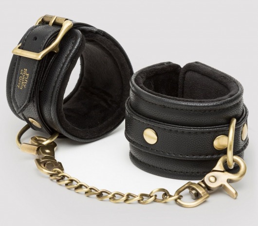Черные наручники Bound to You Faux Leather Wrist Cuffs - Fifty Shades of Grey - купить с доставкой в Нижнекамске