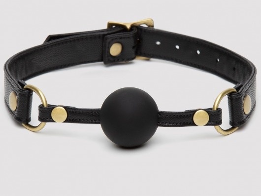 Черный кляп-шар Bound to You Faux Leather Ball Gag - Fifty Shades of Grey - купить с доставкой в Нижнекамске
