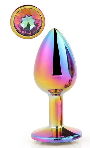 Голографическая анальная втулка с радужным кристаллом - 7,1 см. - Dream Toys - купить с доставкой в Нижнекамске