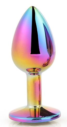 Голографическая анальная втулка с радужным кристаллом - 7,1 см. - Dream Toys - купить с доставкой в Нижнекамске