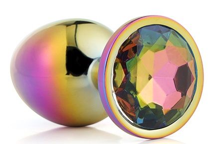 Голографическая анальная втулка с радужным кристаллом - 7,1 см. - Dream Toys - купить с доставкой в Нижнекамске