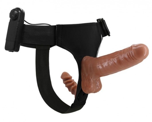 Страпон с вагинальной пробкой и вибрацией Ultra Passionate Harness - 16 см. - Baile - купить с доставкой в Нижнекамске