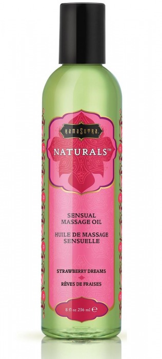 Массажное масло Naturals Strawberry Dreams с ароматом клубники - 236 мл. - Kama Sutra - купить с доставкой в Нижнекамске