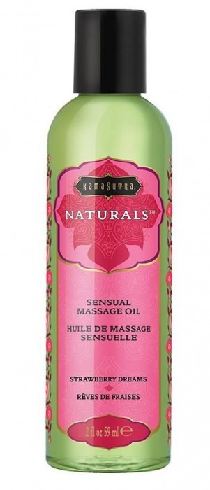 Массажное масло Naturals Strawberry Dreams с ароматом клубники - 59 мл. - Kama Sutra - купить с доставкой в Нижнекамске