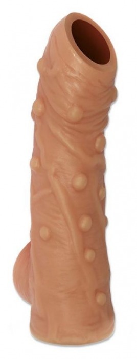 Телесная насадка с пупырышками и открытой головкой Nude Sleeve M - 12 см. - KOKOS - в Нижнекамске купить с доставкой