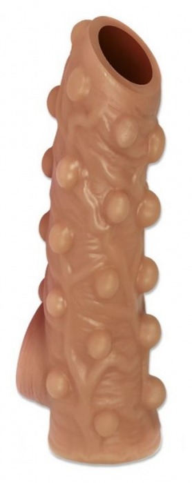 Телесная насадка с бугорками и открытой головкой Nude Sleeve L - 14 см. - KOKOS - в Нижнекамске купить с доставкой