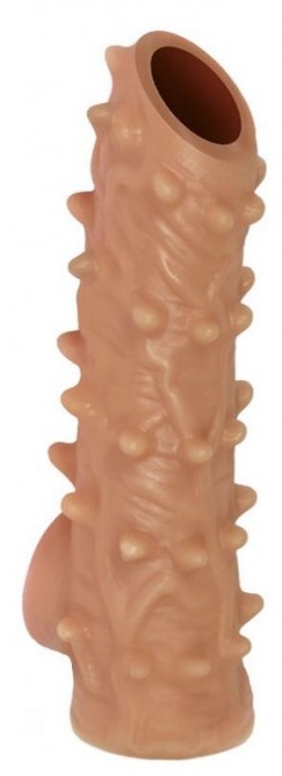 Телесная насадка с шипами и открытой головкой Nude Sleeve S - 10 см. - KOKOS - в Нижнекамске купить с доставкой