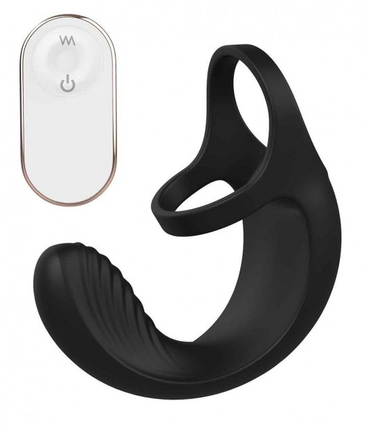 Черный анальный стимулятор с эрекционными кольцами Remote Couple Teaser - Dream Toys - в Нижнекамске купить с доставкой