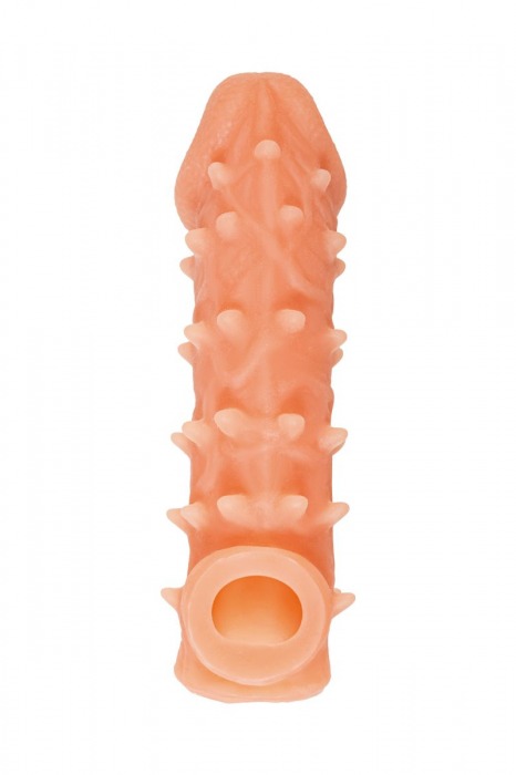 Телесная закрытая насадка с пупырышками Cock Sleeve Size M - 15,6 см. - KOKOS - в Нижнекамске купить с доставкой