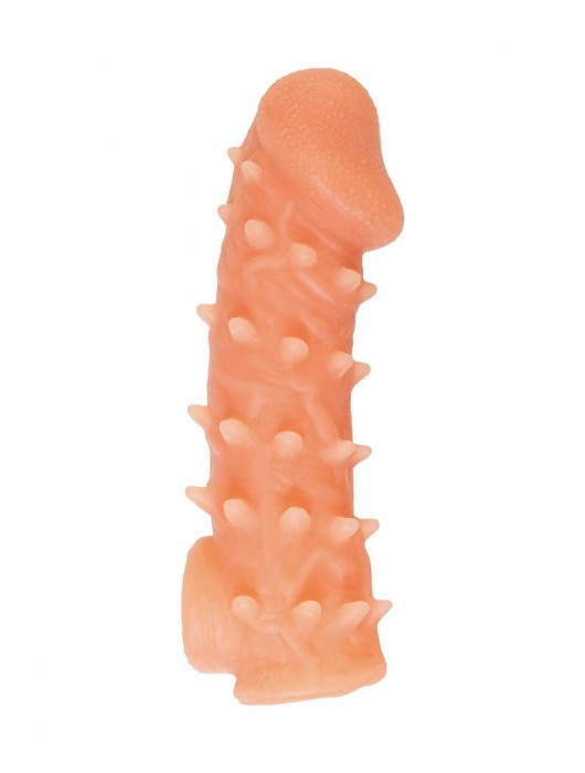 Телесная закрытая насадка с пупырышками Cock Sleeve Size L - 17,6 см. - KOKOS - в Нижнекамске купить с доставкой