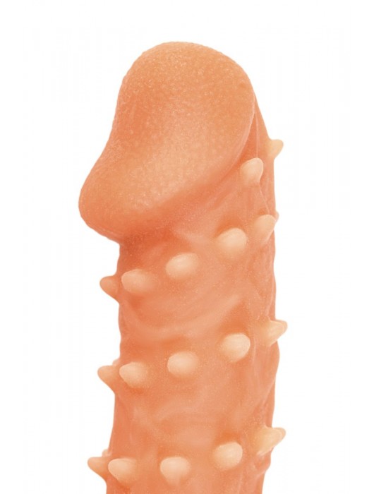 Телесная закрытая насадка с пупырышками Cock Sleeve Size L - 17,6 см. - KOKOS - в Нижнекамске купить с доставкой