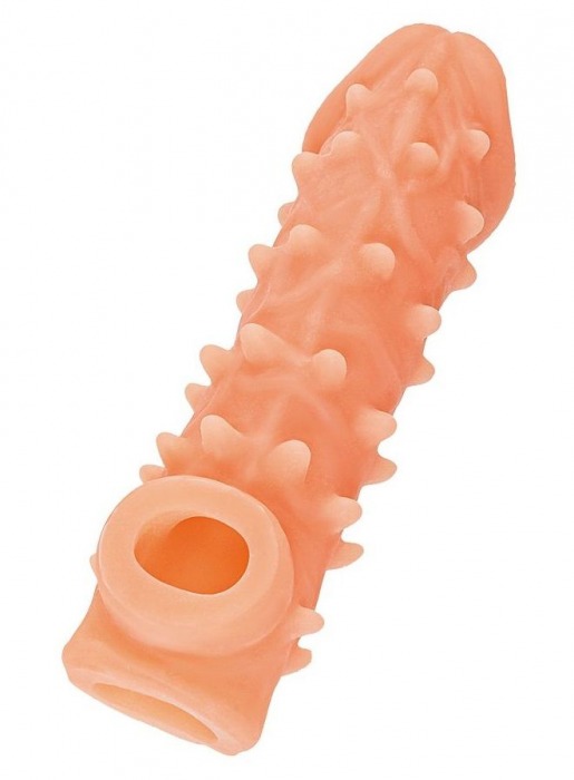 Телесная закрытая насадка с пупырышками Cock Sleeve Size L - 17,6 см. - KOKOS - в Нижнекамске купить с доставкой