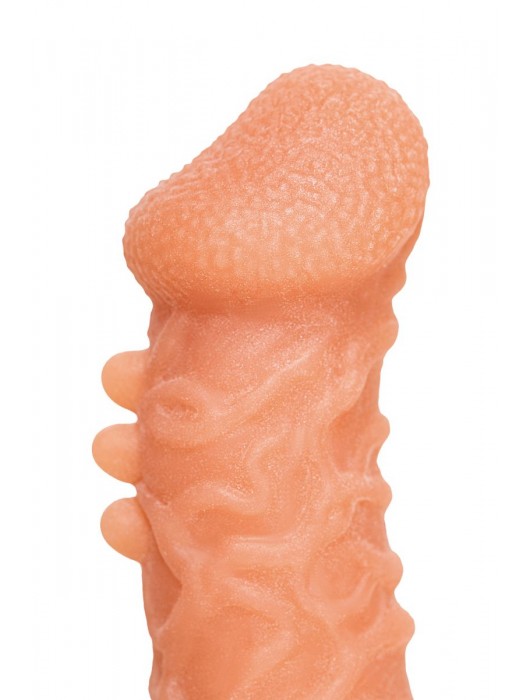 Телесная закрытая насадка с шершавой головкой Cock Sleeve Size S - 13,8 см. - KOKOS - в Нижнекамске купить с доставкой