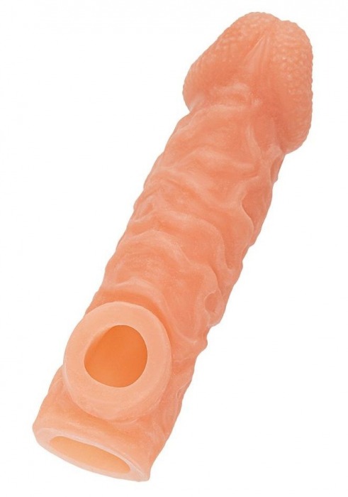 Телесная закрытая насадка с шершавой головкой Cock Sleeve Size L - 17,6 см. - KOKOS - в Нижнекамске купить с доставкой