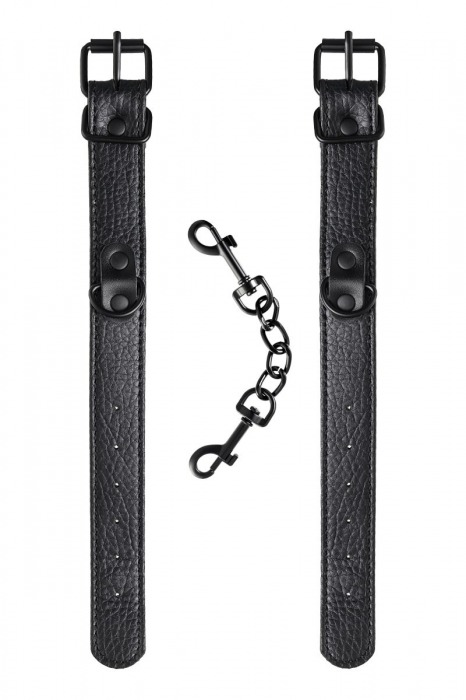 Узкие черные наручники на сцепке - ToyFa - купить с доставкой в Нижнекамске
