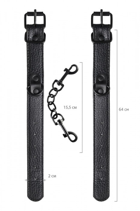 Узкие черные наручники на сцепке - ToyFa - купить с доставкой в Нижнекамске