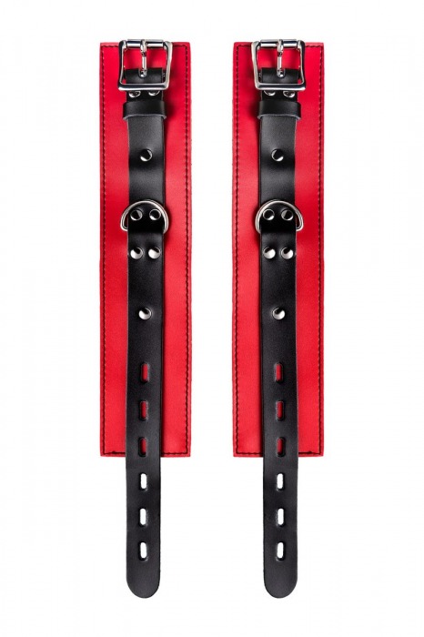 Красно-черные оковы на ноги из кожи - ToyFa - купить с доставкой в Нижнекамске